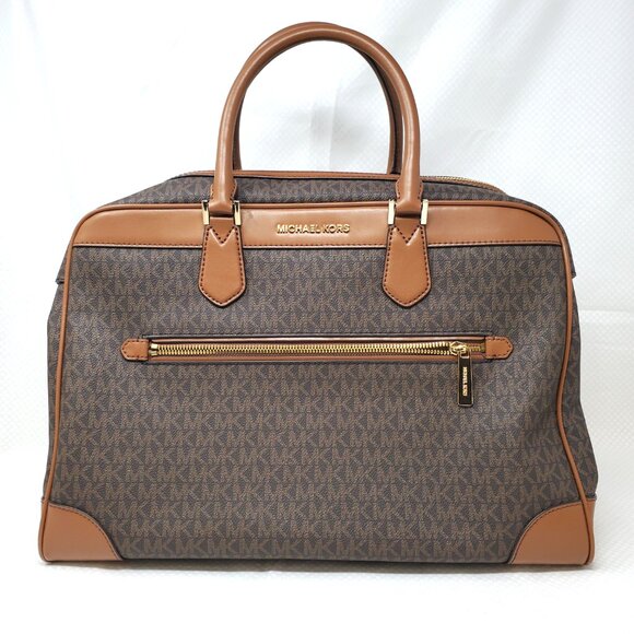 Michael Kors Large Travel Weekender Duffel Bag - Signature Logo PVC - Picture 2 of 16